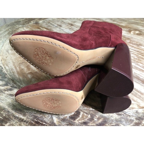 Vince Camuto Enverna Bootie Block Heel Burgundy NEW 7 US - Picture 7 of 8